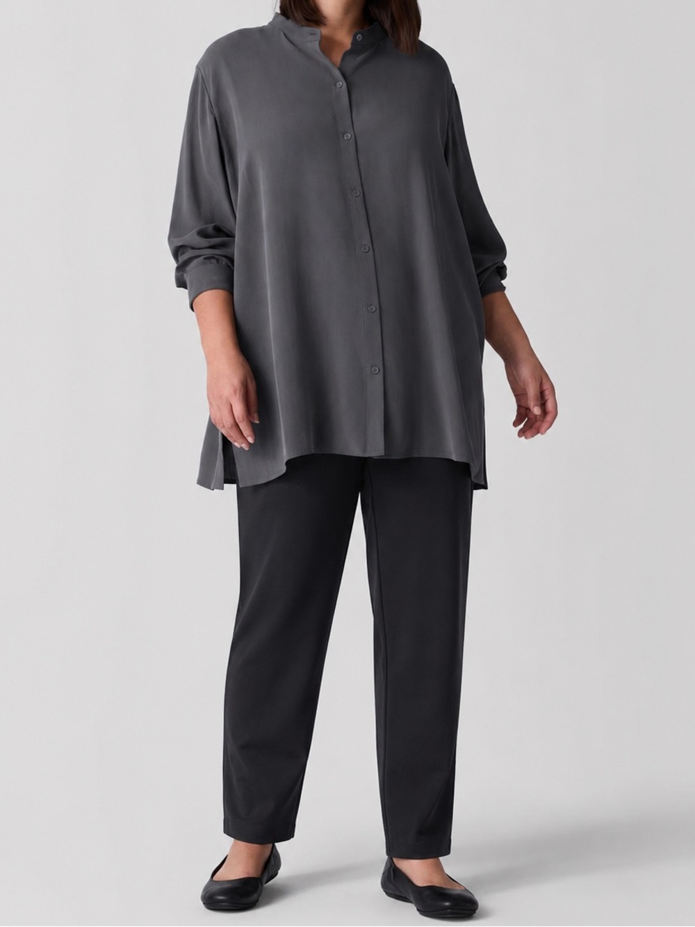 Eileen Fisher Pants XL Black Washable Stretch Ponte Knit Slim Leg Pull On Travel